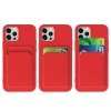 Card Case silikonowe etui portfel z kieszonką na kartę dokumenty do iPhone 13 Pro Max pomarańczowy