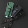 Rope case żelowe etui ze smyczą łańcuszkiem torebka smycz Samsung Galaxy A22 4G czerwony