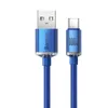 Baseus Crystal Shine Series kabel przewód USB do szybkiego ładowania i transferu danych USB Typ A - USB Typ C 100W 1,2m niebiesk