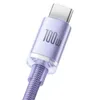 Baseus Crystal Shine Series kabel przewód USB do szybkiego ładowania i transferu danych USB Typ A - USB Typ C 100W 1,2m fioletow