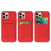 Card Case silikonowe etui portfel z kieszonką na kartę dokumenty do Samsung Galaxy A73 granatowy
