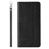 Magnet Strap Case etui do iPhone 12 Pro Max pokrowiec portfel + mini smycz zawieszka czarny
