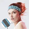 Elastyczna materiałowa opaska na głowę do biegania fitness niebieski