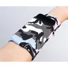 Materiałowa opaska armband na ramię do biegania fitness paski biały / czarny