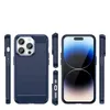 Carbon Case etui iPhone 14 Pro Max elastyczny żelowy pokrowiec na tył plecki niebieski