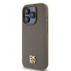DKNY DKHMP15LPSHRPSW iPhone 15 Pro6.1 brązowy/brown hardcase Leather Monogram Pattern Metal Logo MagSafe