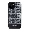 DKNY DKHMP15SPSOSPK iPhone 15 / 14 / 136.1 czarny/black hardcase Leather Printed Pattern Metal Logo MagSafe