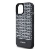 DKNY DKHMP15SPSOSPK iPhone 15 / 14 / 136.1 czarny/black hardcase Leather Printed Pattern Metal Logo MagSafe