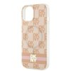 DKNY DKHMP15SHCPTSP iPhone 15 / 14 / 136.1 różowy/pink hardcase IML Checkered Mono Pattern & Printed Stripes MagSafe