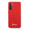 Guess GUHCS21MLSLMGRE S21+ G996 czerwony/red hardcase Silicone Script Metal Logo