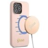 Guess GUHMP13LLSLMGLP iPhone 13 Pro / 13 6,1 jasnoróżowy/light pink hardcase Silicone Script Gold Logo Magsafe