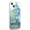 Guess GUHCP13MLFLSN iPhone 13 / 14 / 15 6.1 zielony/green hardcase Flower Liquid Glitter