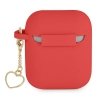 Guess GUA2LSCHSR AirPods 1/2 cover czerwony/red Silicone Charm Heart Collection