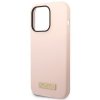 Guess GUHMP14XSBPLP iPhone 14 Pro Max6,7 różowy/pink hard case Silicone Logo Plate MagSafe