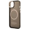 Guess GUHMP14SHTCMK iPhone 14 / 15 / 13 6.1 czarny/black hard case Gold Outline Translucent MagSafe