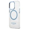 Guess GUHMP13LHTRMB iPhone 13 Pro / 13 6,1 niebieski/blue hard case Metal Outline Magsafe