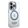 Guess GUHMP14LHTRMB iPhone 14 Pro 6,1 niebieski/blue hard case Metal Outline Magsafe