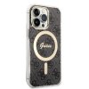 Zestaw Guess GUBPP13XH4EACSK Case+ Charger iPhone 13 Pro Max czarny/black hard case 4G Print MagSafe