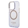 Guess GUHMP14XHTCMU iPhone 14 Pro Max 6,7 purpurowy/purple hard case Gold Outline Translucent MagSafe