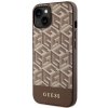 Guess GUHMP14MHGCFSEW iPhone 14 Plus / 15 Plus 6.7 brązowy/brown hard case GCube Stripes MagSafe