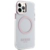 Guess GUHMP12MHTRMP iPhone 12/12 Pro 6.1 różowy/pink hard case Metal Outline Magsafe