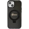 Guess GUHMP15SHRSGSK iPhone 15 / 14 / 13 6.1 czarny/black hardcase Ring Stand Script Glitter MagSafe