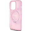Guess GUHMP15LHRSGSP iPhone 15 Pro 6.1 różowy/pink hardcase Ring Stand Script Glitter MagSafe