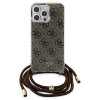 Guess GUHCP15LHC4SEW iPhone 15 Pro 6.1 brązowy/brown hardcase Crossbody Cord 4G Print