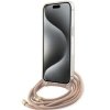 Guess GUHCP15LHC4SEP iPhone 15 Pro 6.1 różowy/pink hardcase Crossbody Cord 4G Print