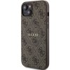 Guess GUHMP14SG4GFRW iPhone 14 / 15 / 13 6.1 brązowy/brown hardcase 4G Collection Leather Metal Logo MagSafe