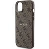 Guess GUHMP14SG4GFRW iPhone 14 / 15 / 13 6.1 brązowy/brown hardcase 4G Collection Leather Metal Logo MagSafe