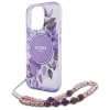 Guess GUHMP16XHFWBRCESU iPhone 16 ProMax 6.9 fioletowy/purple hardcase IML Flowers With Pearl Strap MagSafe
