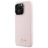 Guess GUHCP16LSMBSLP iPhone 16 Pro 6.3  różowy/pink hardcase Silicone Script Metal Logo & Frame