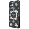 Etui Guess 4G Background Gold            Electroplated Peony Pattern MagSafe do Samsung Galaxy S25 Ultra czarny