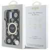 Etui Guess 4G Background Gold            Electroplated Peony Pattern MagSafe do Samsung Galaxy S25 Ultra czarny