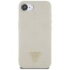 Etui Guess Grained Hot Stamp Peony       Triangle Logo MagSafe do iPhone 16e beżowy