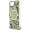 Etui Guess IML Metal Glitter Flowers     Triangle MagSafe do iPhone 16e zielony