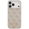 Etui Guess Leather 4G Triangle Strass    MagSafe do iPhone 17 Pro Max różowy