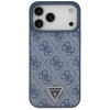 Etui Guess Leather 4G Triangle Strass    MagSafe do iPhone 17 Pro Max niebieski