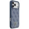 Etui Guess Leather 4G Triangle Strass    MagSafe do iPhone 17 Pro Max niebieski