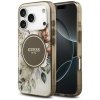 Etui Guess IML Flower & Tonal Circle     MagSafe do iPhone 17 Pro brązowy