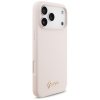 Etui Guess Silicone Script Metal Logo    MagSafe do iPhone 17 Pro Max różowy
