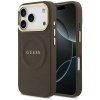 Etui Guess Peony Hot Stamp MagSafe do    iPhone 17 Pro brązowy