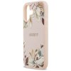 Etui Guess Grained Flowers Classic Logo  MagSafe do iPhone 17 różowy