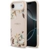 Etui Guess Grained Flowers Classic Logo  MagSafe do iPhone Air różowy