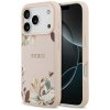 Etui Guess Grained Flowers Classic Logo  MagSafe do iPhone 17 Pro różowy