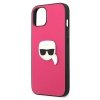 Karl Lagerfeld KLHCP13SPKMP iPhone 13mini 5,4 różowy/pink hardcase Leather Ikonik Karl`s Head Metal