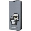Karl Lagerfeld KLBKP14LSANKCPG iPhone 14 Pro 6.1 bookcase srebrny/silver Saffiano Karl & Choupette