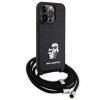 Karl Lagerfeld KLHCP13LSAKCPSK iPhone 13 Pro / 13 6.1 hardcase czarny/black Crossbody Saffiano Metal Pin Karl & Choupette