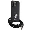 Karl Lagerfeld KLHCP14XSAKCPSK iPhone 14 Pro Max 6.7 hardcase czarny/black Crossbody Saffiano Metal Pin Karl & Choupette